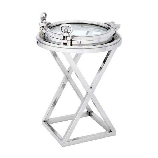 2470product_gallery_photo_05a10152-7992-4ca2-9ea2-5a503254ed5b.jpg Кофейный стол-иллюминатор  Side Table Porthole HMS Endurance из металла цвета никель — изображение 1