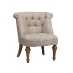 Кресло Sophie Tufted Slipper Chair Белый Лен