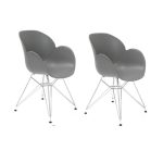 Набор из 2-х стульев на металлических ножках серый