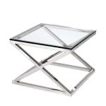 Приставной журнальный столик  Cross с прозрачной столешницей 