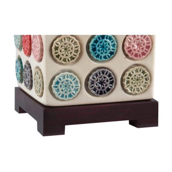 Лампа настольная керамическая с белым абажуром — изображение 3