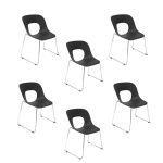 НАБОР ИЗ 6-ти СТУЛЬЕВ НА  металлических ножках черный