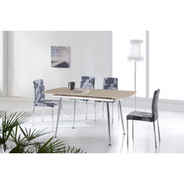 Стол обеденный раздвижной со столешницей из закаленного стекла — изображение 4