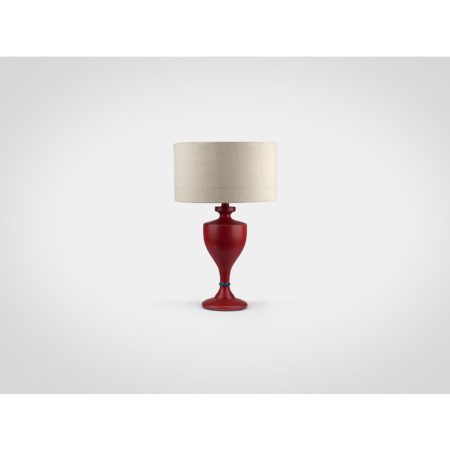 Лампа настольная из дерева махагони декорированная старением