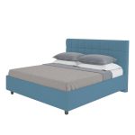 Кровать Wales с обивкой из велюра цвета Морской волны 200х200 см