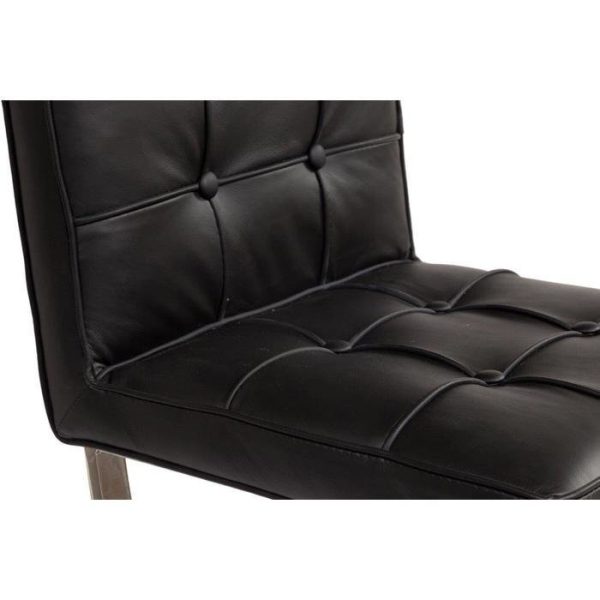 Стул Barcelona Dining Chair Черная Натуральная Кожа — изображение 2