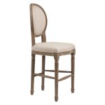 Барный стул Vintage French Round Кремовый Лен — изображение 3