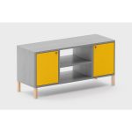 Тумба под ТВ Latitude SAGA EIDUR COLORED BODY серо-желтого цвета