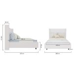 Кровать с декоративными гвоздиками Wing 180x200 см Велюр Молочный — изображение 10