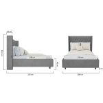 Кровать с декоративными гвоздиками Wing  Лен Серый 180x200 см — изображение 9