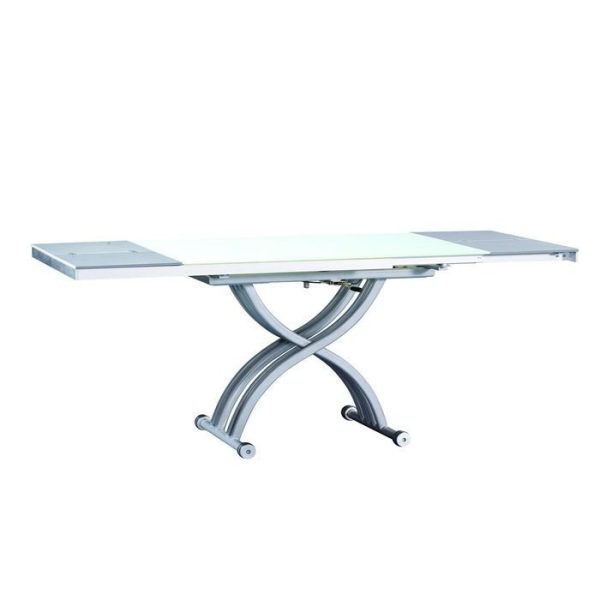 Журнально-обеденный стол с регулировкой высоты и стеклянной раскладной столешницей  — изображение 2