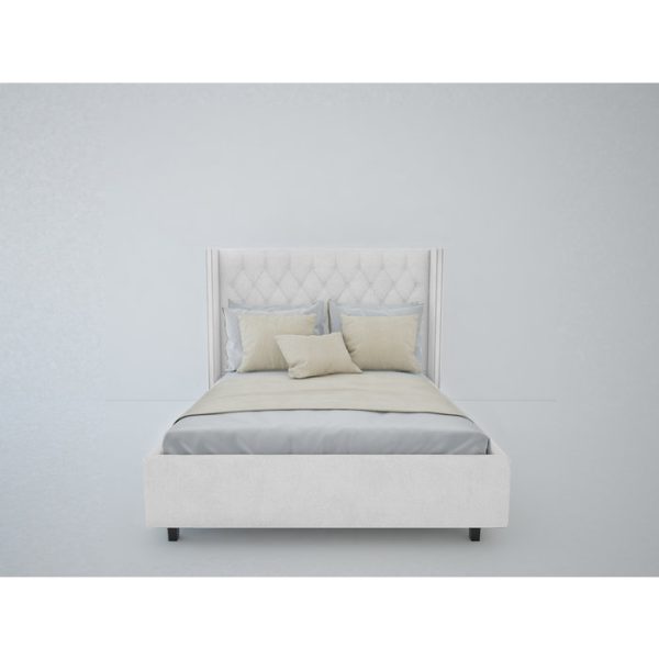 Кровать с декоративными гвоздиками Wing 180x200 см Велюр Молочный — изображение 6