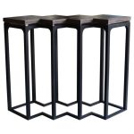 Консоль на металлическом основании с деревянной столешницей