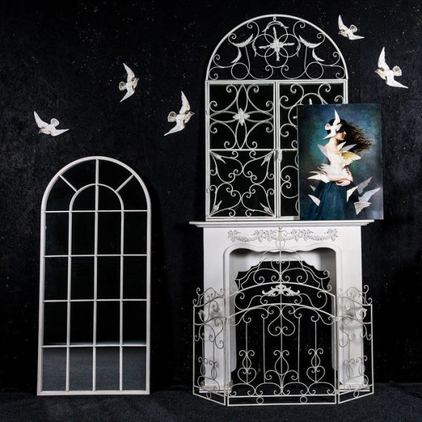 Настенное зеркало «Оранжери» (белый антик) — изображение 3