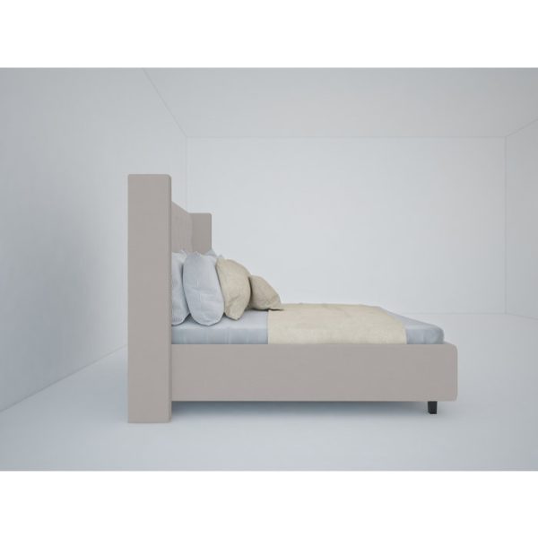 Кровать с декоративными гвоздиками Wing 140x200 см Велюр Бежевый — изображение 7