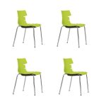 Набор из 4-х стульев на металлических ножках цвета лайм