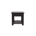 Журнальный столик  Boris side table rough sawn black из массива дерева