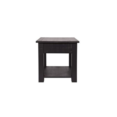 Журнальный столик  Boris side table rough sawn black из массива дерева