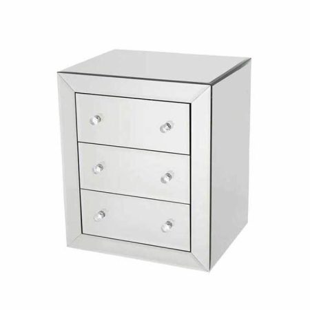Тумба  Bedside Mirror покрыта зеркальным стеклом с фацетом 69x57x46 см