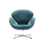 Кресло Swan Chair Сине-зеленая Шерсть