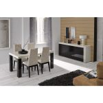 Прямоугольный раздвижной обеденный стол INES с глянцевой поверхностью