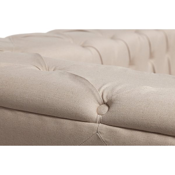 Диван Soho Tufted Upholstered Sofa Кремовый Лен — изображение 2