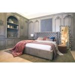 Кровать Mollyв обивке графитовым велюром 180x200 см