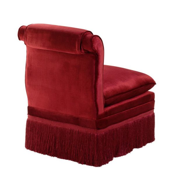 Кресло  Boucheron обтянуто тканью красного цвета — изображение 3