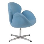 Кресло Swan Chair из шерстяной ткани голубого цвета — изображение 3