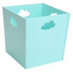 Деревянный ящик для игрушек бирюзовый с облачком