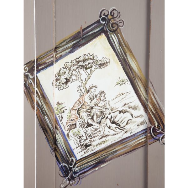 Ширма с ручной росписью декорирована старением 183x120x3 см — изображение 2