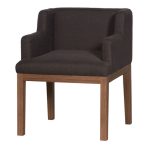 Стул деревянный с текстильной обивкой и подлокотниками 