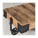 Журнальный столик TROLLEY из массива дерева и чугуна — изображение 4