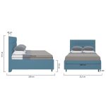 Кровать Wales с обивкой из велюра цвета Морской волны 200х200 см — изображение 9