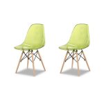 Набор из двух стульев с зеленым прозрачным сидением