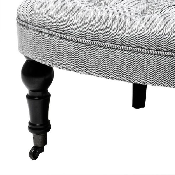 Кресло без подлокотников Camden обтянуто тканью белого/черного цвета — изображение 3