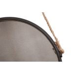 Зеркало в раме из металла и экокожи Iron and Rope Round Большое — изображение 3
