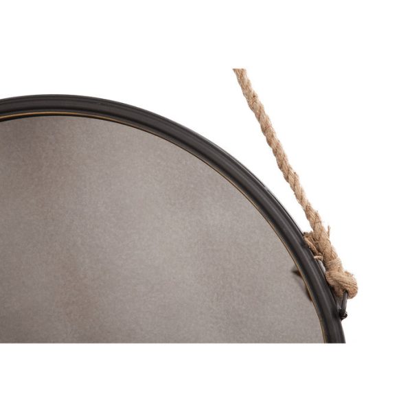 Зеркало в раме из металла и экокожи Iron and Rope Round Большое — изображение 3