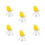 НАБОР ИЗ 6-ти СТУЛЬЕВ НА МЕТАЛЛИЧЕСКОМ ОСНОВАНИИ желтый