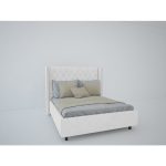 Кровать с декоративными гвоздиками Wing 180x200 см Велюр Молочный — изображение 4