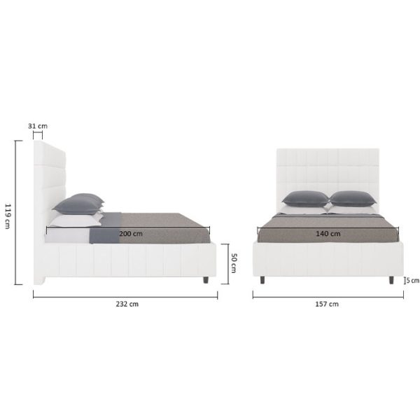 Кровать Shining Modern с мягким изголовьем и прочным деревянным каркасом 140х200 см — изображение 10