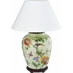 Настольная керамическая Лампа с белым абажуром