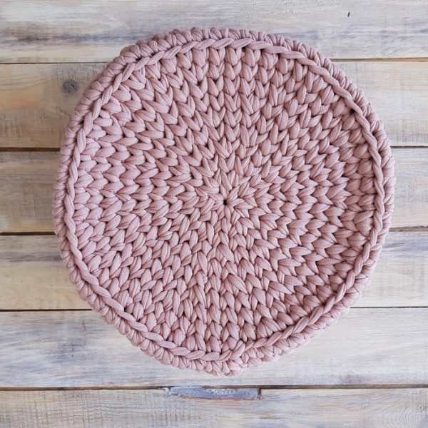 Вязаная корзина Какао круглая малая — изображение 3