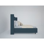 Кровать с декоративными гвоздиками Wing 160x200 см Велюр Морская волна — изображение 7