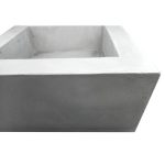 Квадратное бетонное кашпо серое