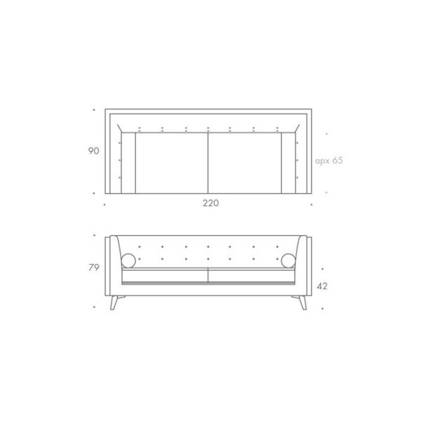 Диван Jack2 трехместный Синий Велюр — изображение 2