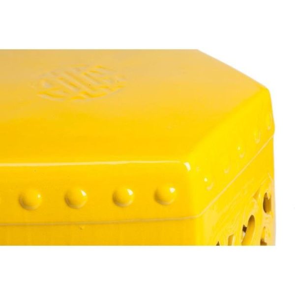 Керамический столик-табурет Design Stool Yellow  в виде барабана  — изображение 2