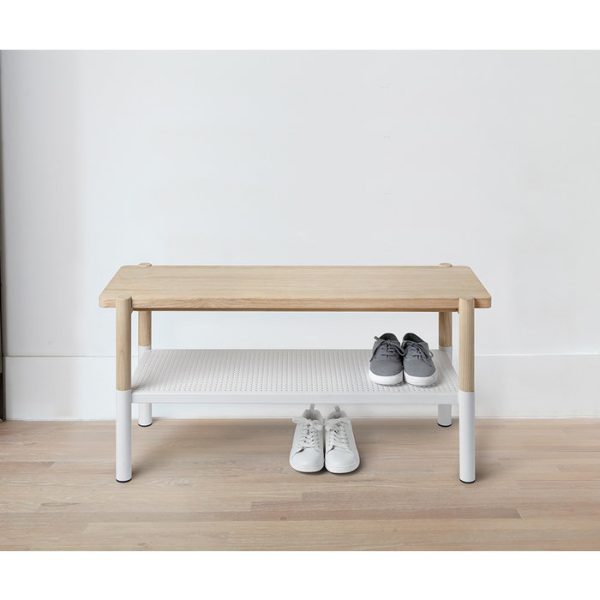 Скамейка Umbra promenade белый/натуральное дерево — изображение 3