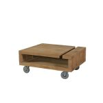 Стол журнальный d-Bodhi Leki из массива тика на колесах