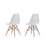 НАБОР ИЗ 2-Х СТУЛЬЕВ EAMES НА ДЕРЕВЯННЫХ НОЖКАХ БЕЛЫЙ